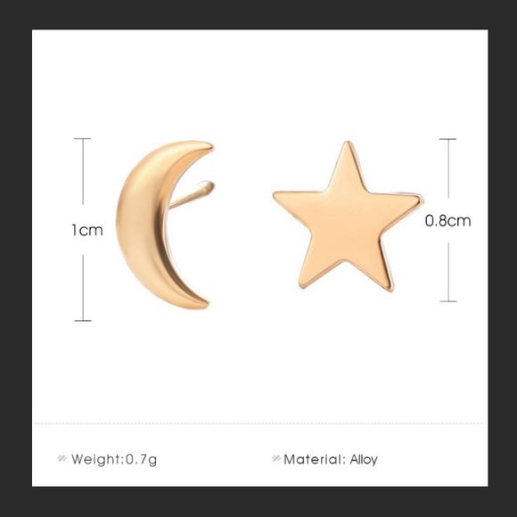 🌙NEW Boho Moon & Star Celestial Earrings Studs🌟 - Picture 2 of 4